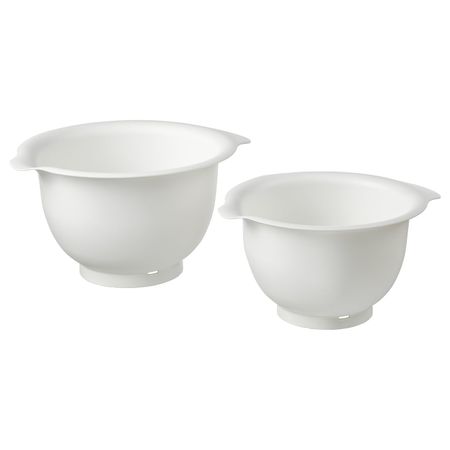 Набор мисок для взбивания, 2 штуки, белый IKEA VISPAD ВИСПАД 104.217.93