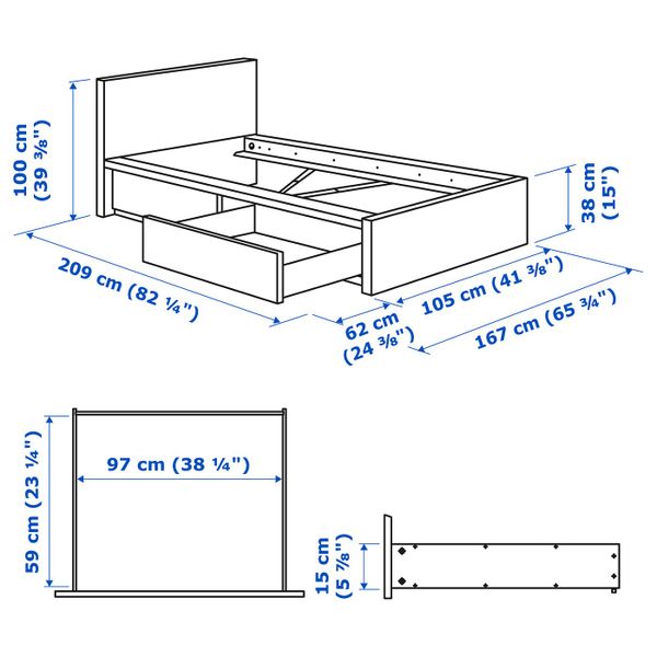 IKEA, дополнительный ракурс - схема-чертеж с размерами