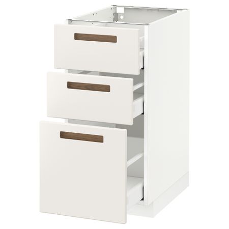 Напольный шкаф с 3 ящиками МЕТОД / МАКСИМЕРА, белый, Мэрста белый