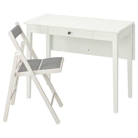 Стол и 1 стул, белый/Книса светло-серый IKEA IDANÄS ИДАНЭС / TERJE ТЕРЬЕ 293.887.55