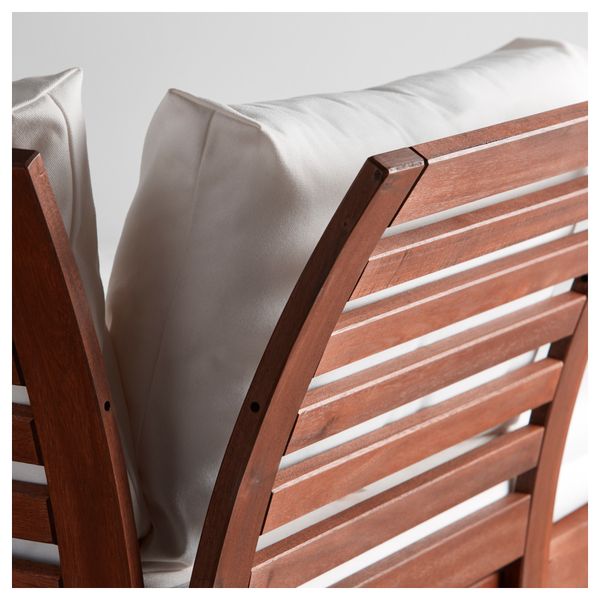 4-местный диван + табурет для ног, садовый ЭПЛАРО / КУНГСЭ, коричневая морилка, белый (143/286x80x73 см) - схема-чертеж с размерами