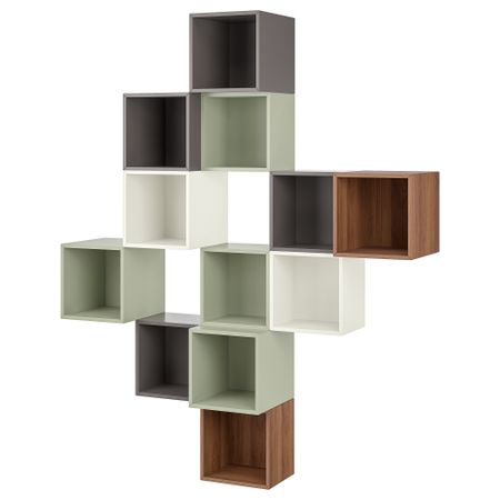 Комбинация настенных шкафов, 175x35x210 см, под грецкий орех IKEA EKET ЭКЕТ 194.902.87