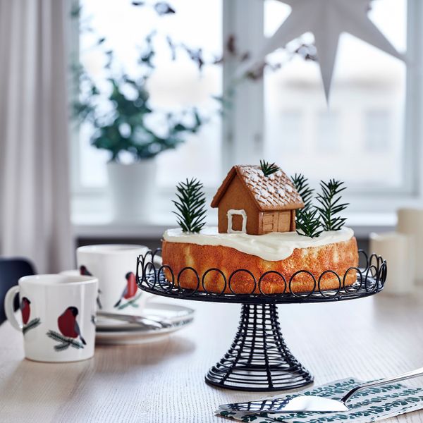 Сервировочная подставка, ручная работа черный 25 см IKEA VINTER 2021 ВИНТЕР 2021 805.037.47 - схема-чертеж с размерами