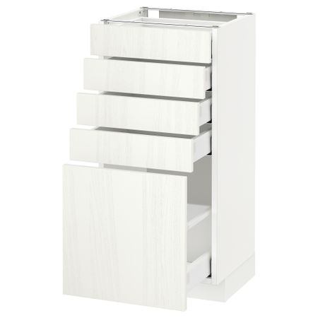 Напольный шкаф с 5 ящиками МЕТОД / МАКСИМЕРА, белый, Росдаль белый