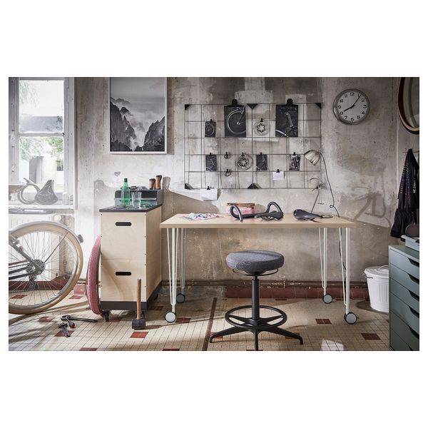 Письменный стол, береза, белый, 140x60 см IKEA KRILLE КРИЛЛЕ, MÅLSKYTT МОЛСКЮТТ 394.177.62 - фото 8