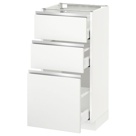 Напольный шкаф с 3 ящиками МЕТОД / МАКСИМЕРА, белый, Нодста белый