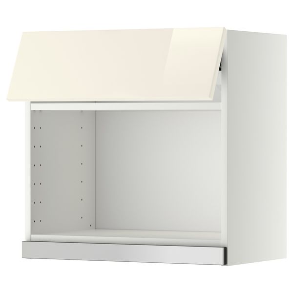 Навесной шкаф для СВЧ-печи МЕТОД, белый, Рингульт кремовый - схема-чертеж с размерами