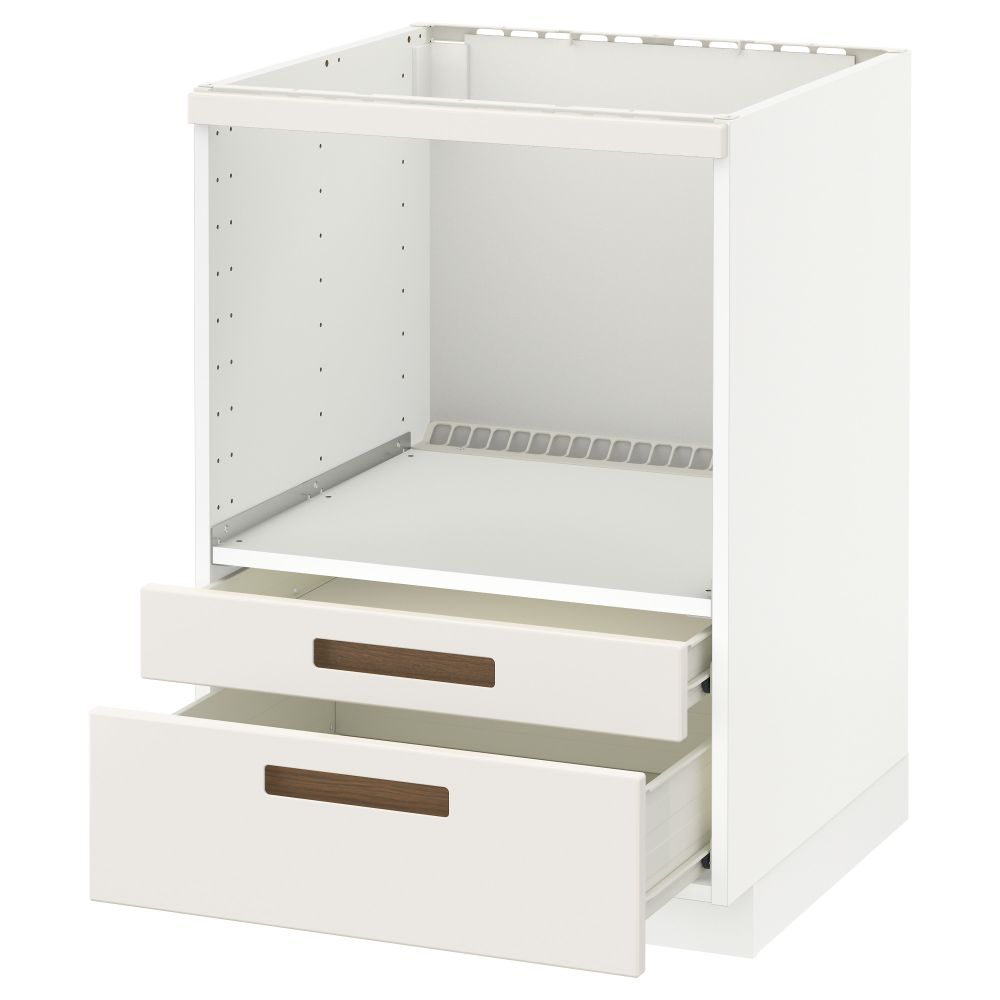 Напольный шкаф для комбинирования СВЧ, ящики МЕТОД / ФОРВАРА, белый, Мэрста белый (60x60 см) - схема-чертеж с размерами