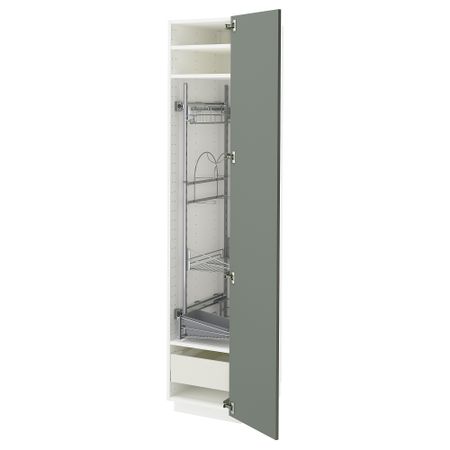 Высокий шкаф с отделением для аксессуаров для уборки IKEA METOD МЕТОД, MAXIMERA МАКСИМЕРА 795.663.97
