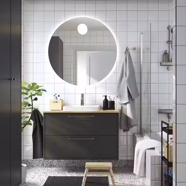 HAVBÄCK / ORRSJÖN ОРРШЁН Шкаф с ящиками/раковина/смеситель - фото 2