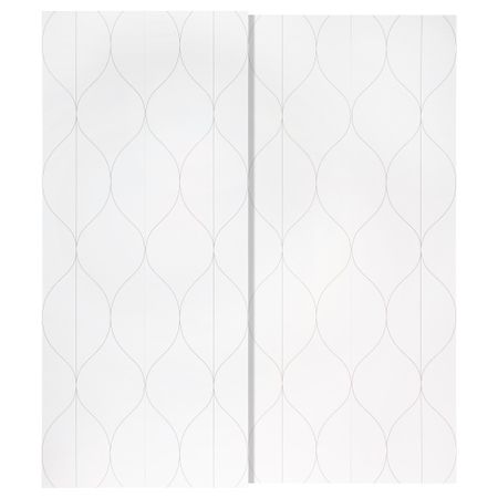 Пара раздвижных дверей СВОРКМО, сетчатый орнамент белый, бежевый