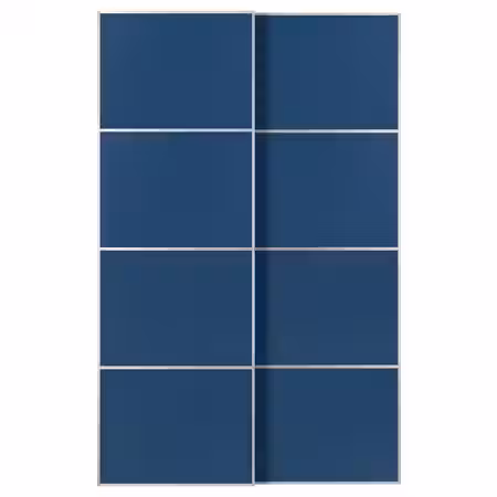 MEHAMN Пара раздвижных дверей - алюминий/двусторонний синий 150x236 см