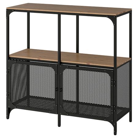 Стеллаж, черный 100x95 см IKEA FJÄLLBO ФЬЕЛЛЬБО 603.597.36
