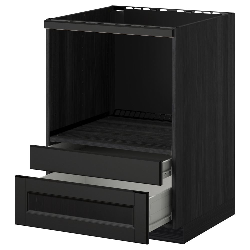Напольный шкаф для комбинирования СВЧ, ящики МЕТОД / ФОРВАРА, черный, Лаксарби черно-коричневый (60x60 см) - схема-чертеж с размерами