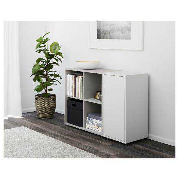 Комбинация шкафов с ножками, белый, светло-серый 105x35x72 см IKEA EKET ЭКЕТ 491.908.81 - фото 2