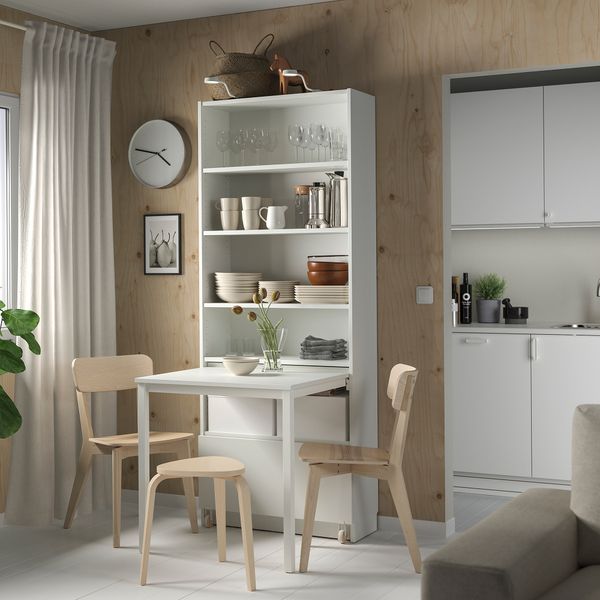 Стеллаж с письменным столом, ящиком, белый, 80x202 см IKEA BILLY БИЛЛИ 395.639.42 - схема-чертеж с размерами