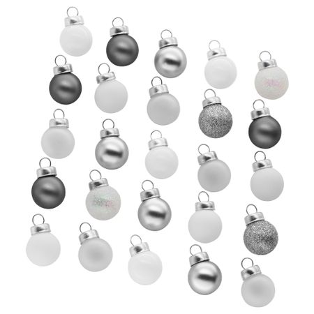 Украшение, шар ВИНТЕР 2017, стекло, серебристый белый (2 см)