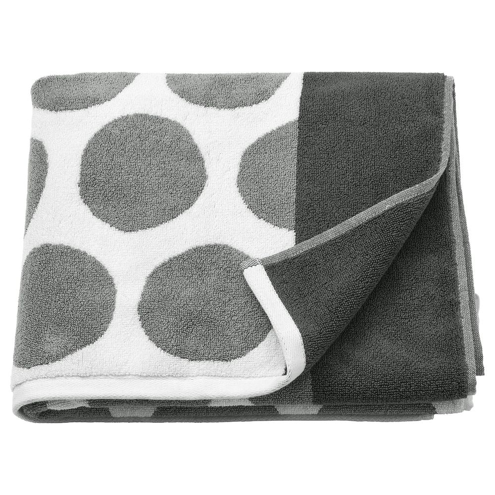 Банное полотенце, антрацит/белый 70x140 см IKEA SJÖVALLA СЬЁВАЛЛА 604.708.18 - фото 1