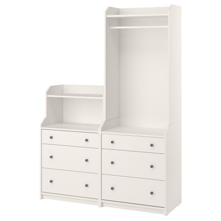 Комбинация для хранения, белый, 140x199 см IKEA HAUGA ХАУГА 993.881.44
