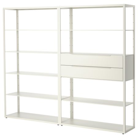 Стеллаж с ящиками, белый, 236x35x193 см IKEA FJÄLKINGE 690.093.95
