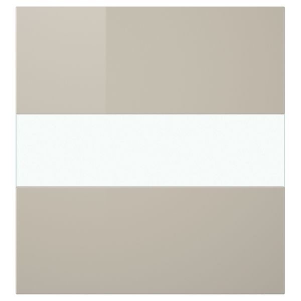 Стеклянная дверь СЕЛЬСВИКЕН, глянцевый, бежевый (60x64 см) - схема-чертеж с размерами