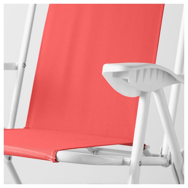 Кресло с регулируемой спинкой ХОМЭ, складной, светло-красный - схема-чертеж с размерами