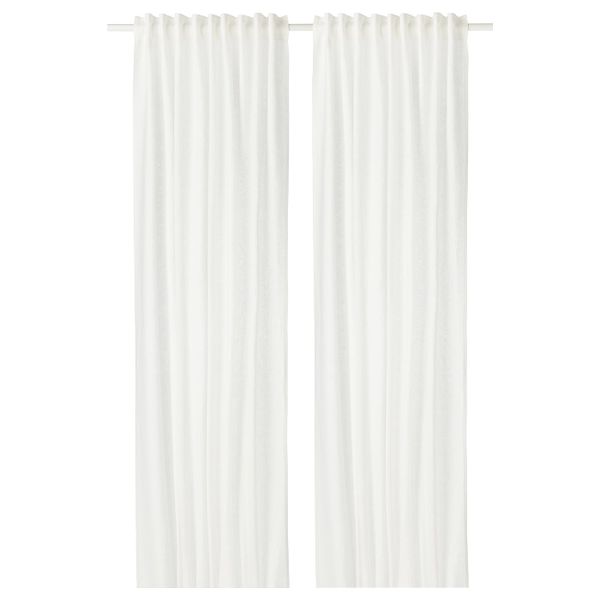 Гардины, 1 пара, белый 145x300 см IKEA АЙНА 503.705.79 - фото 1