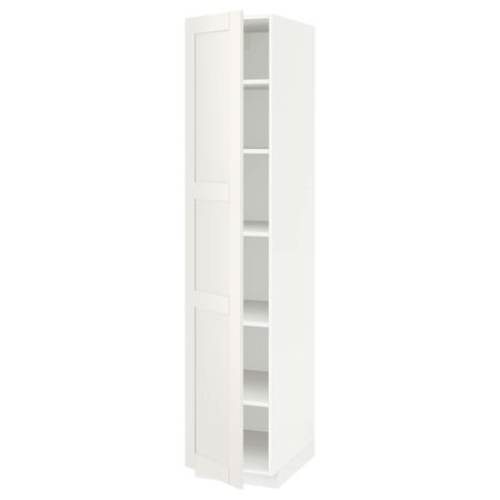 Высокий шкаф с полками, белый/Сэведаль белый 40x60x200 см IKEA METOD МЕТОД 294.447.75