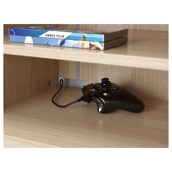 Тумба для ТВ с ящиками БЕСТО, под беленый дуб, Грундсвикен темно-серый (120x40x74 см) - фото 4