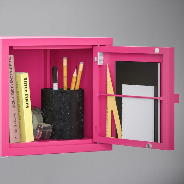 Шкаф, металлический/розовый 25x25 см IKEA ЛИКСГУЛЬТ 803.996.61 - схема-чертеж с размерами