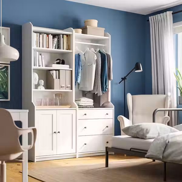 HAUGA Комбинация д/хранения - белый 139x46x199 см - фото 4