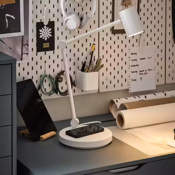 NYMÅNE Лампа/устройств д/беспровод зарядки - белый - фото 5