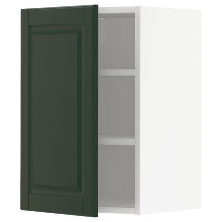 Навесной шкаф с полками, белый/Будбин темно-зеленый 40x60 см IKEA METOD МЕТОД 194.467.70