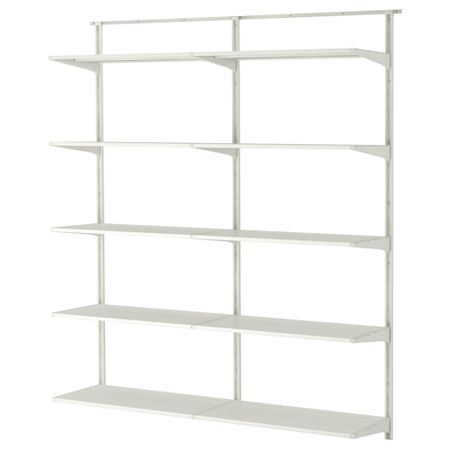 Настенная шина/полки АЛЬГОТ, металл белый (172x40x196 см)