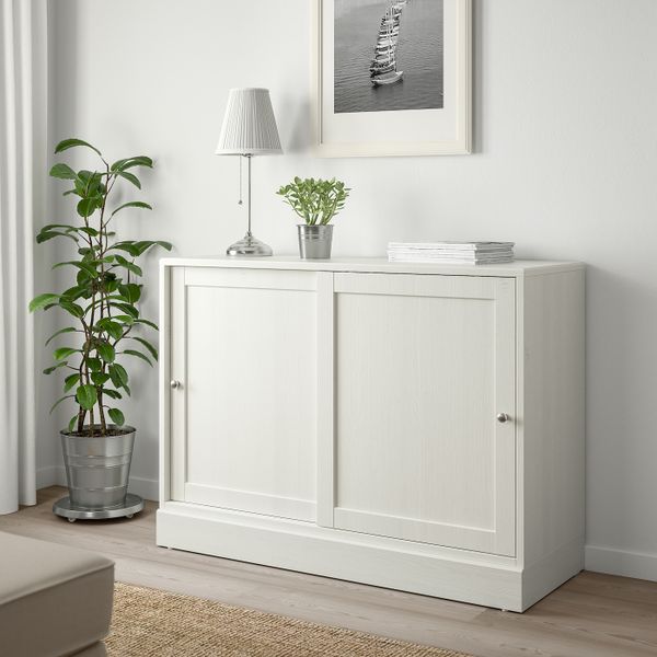 Шкаф с цоколем, белый 121x47x89 см IKEA HAVSTA ХАВСТА 303.886.22 - фото 3