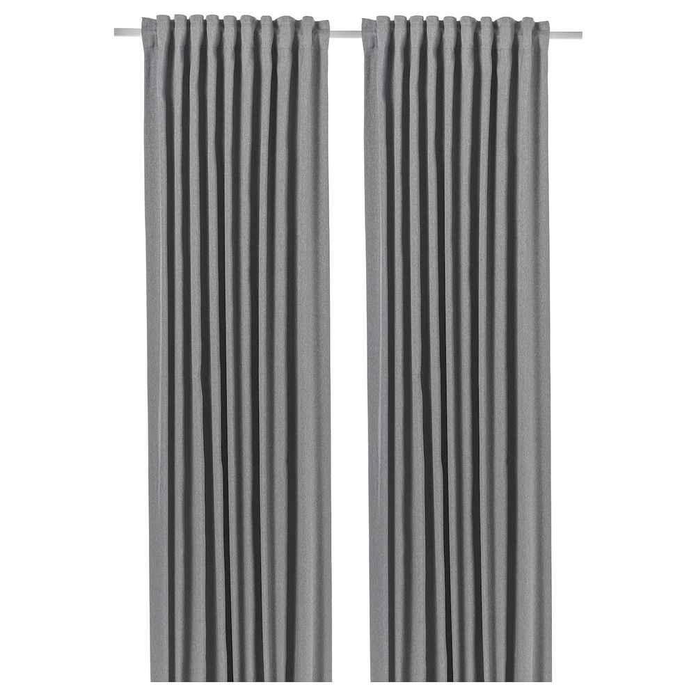 Затемняющие гардины, 2 шт., светло-серый 145x300 см IKEA BLÅHUVA БЛОХУВА 404.654.55 - фото 1