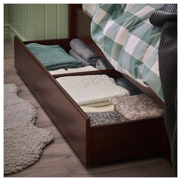 Каркас кровати с 2 ящиками, коричневый/Лонсет 90x200 см IKEA SONGESAND СОНГЕСАНД 392.409.71 - фото 4