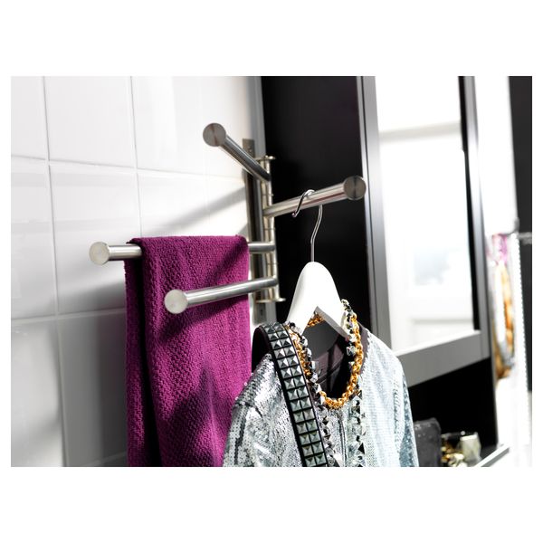 Вешалка для полотенец, 4 перекладины ГРУНДТАЛЬ, нержавеющ сталь - фото 3