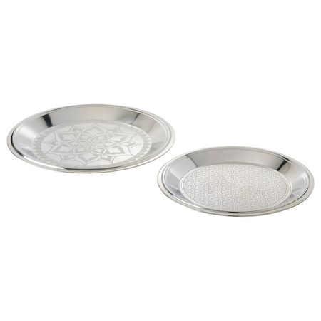 Набор подносов, 2 шт, серебристый IKEA HEMBJUDEN ХЕМБЬЮДЕН 305.124.24