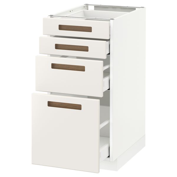Напольный шкаф 4 фронтальных панели, 4 ящика МЕТОД / МАКСИМЕРА, белый, Мэрста белый - схема-чертеж с размерами