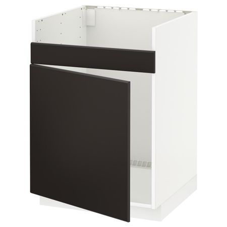 Напольный шкаф для мойки ХАВСЕН, белый/Кунгсбакка антрацит 60x60 см IKEA METOD МЕТОД 994.472.33