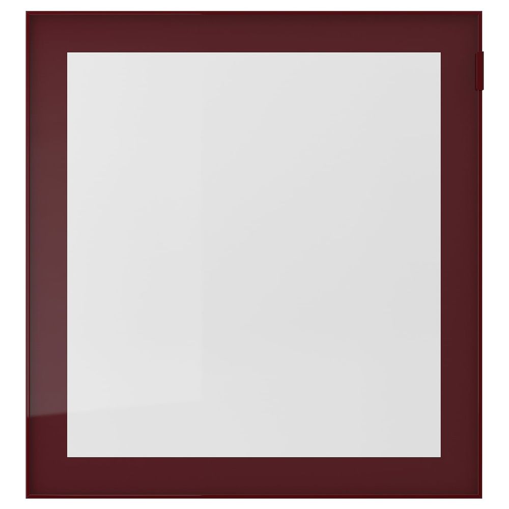 Стеклянная дверь, темный красно-коричневый/прозрачное стекло 60x64 см IKEA GLASSVIK ГЛАССВИК 904.443.52 - фото 1