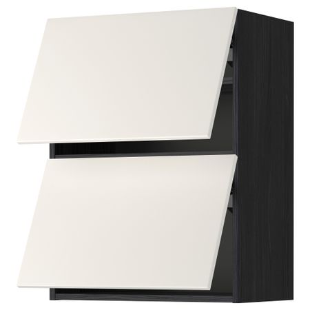 Навесной шкаф, 2 дверцы, горизонтальный МЕТОД, черный, Веддинге белый