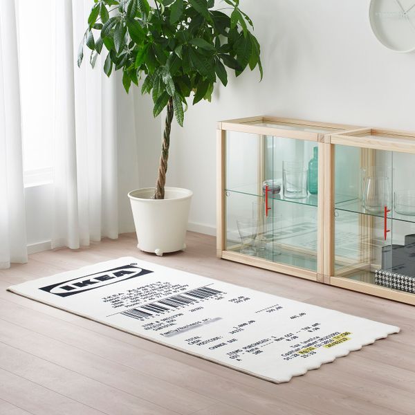 Ковер, короткий ворс, белый/черный, 90x200 см IKEA МАРКЕРАД 104.564.00 - фото 3