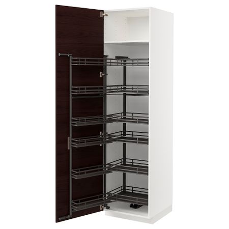 Высокий шкаф с выдвижным модулем, 60x60x220 cm IKEA METOD МЕТОД 294.718.01