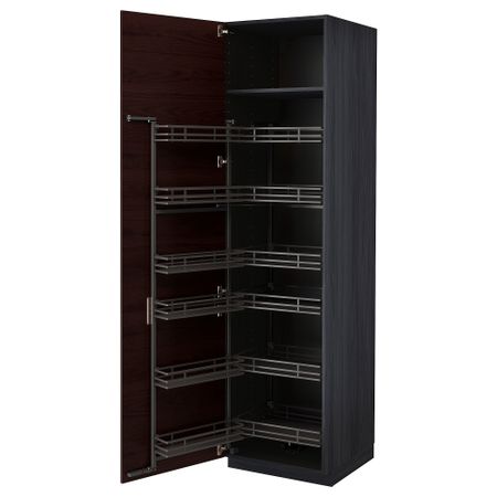 Высокий шкаф с выдвижным модулем, 60x60x220 cm IKEA METOD МЕТОД 194.721.32