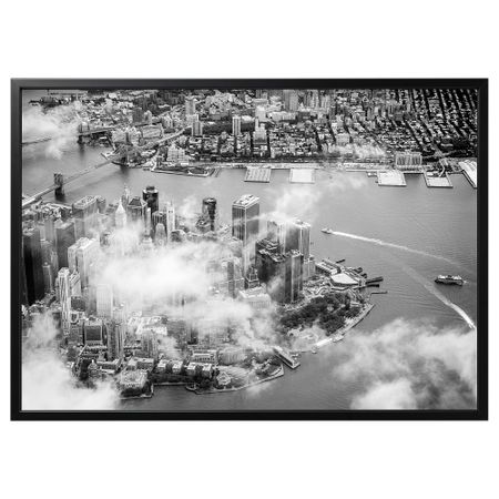 Картина с рамой, Облака над Манхэттен, черный, 140x100 см IKEA BJÖRKSTA БЬЁРКСТА 694.430.00