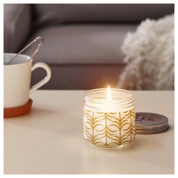 Ароматическая свеча в стакане ФЁРЛИКА, золотой, Инжир (8 см) - фото 2