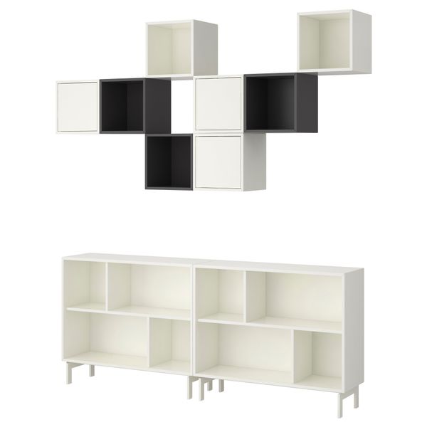 Стеллаж ВЭЛЬЕ, белый, серый - фото 1