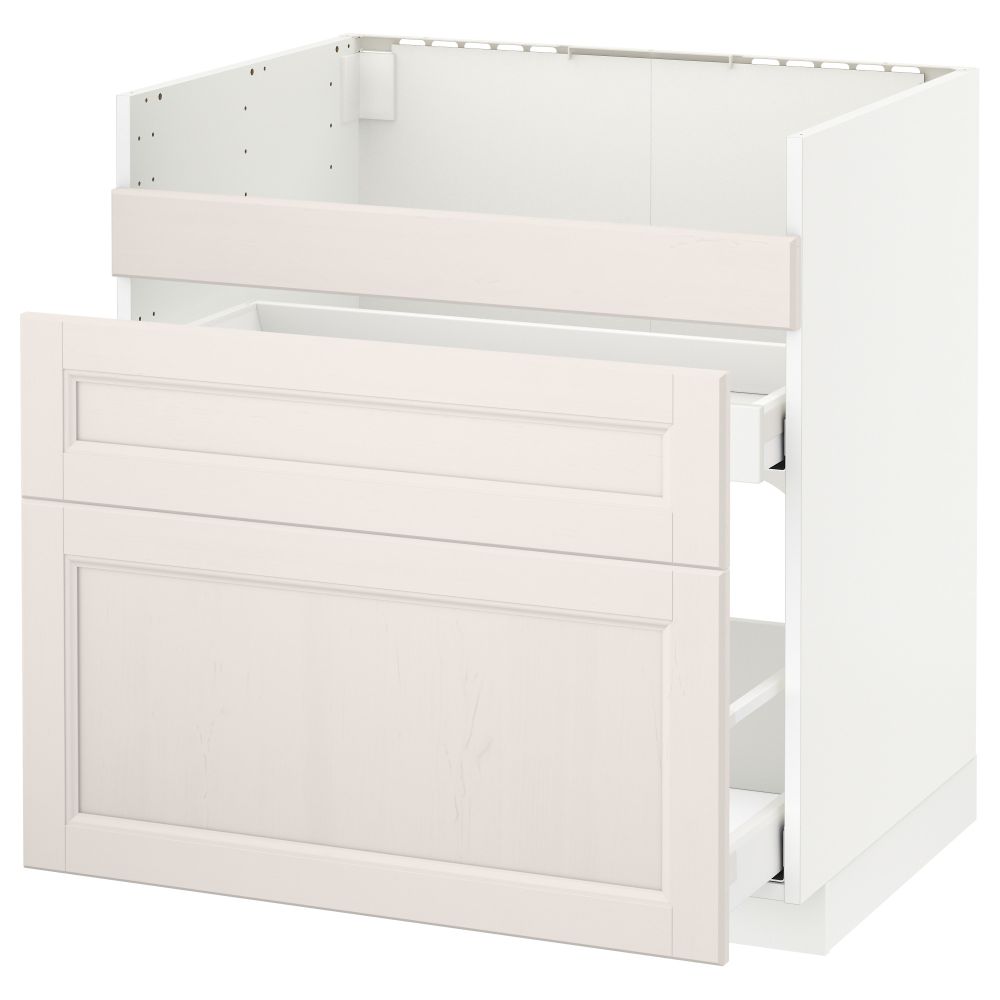 Напольный шкаф под мойку ДУМШЁ, 3 фасада, 2 ящика МЕТОД / МАКСИМЕРА, белый, Лаксарби белый - схема-чертеж с размерами
